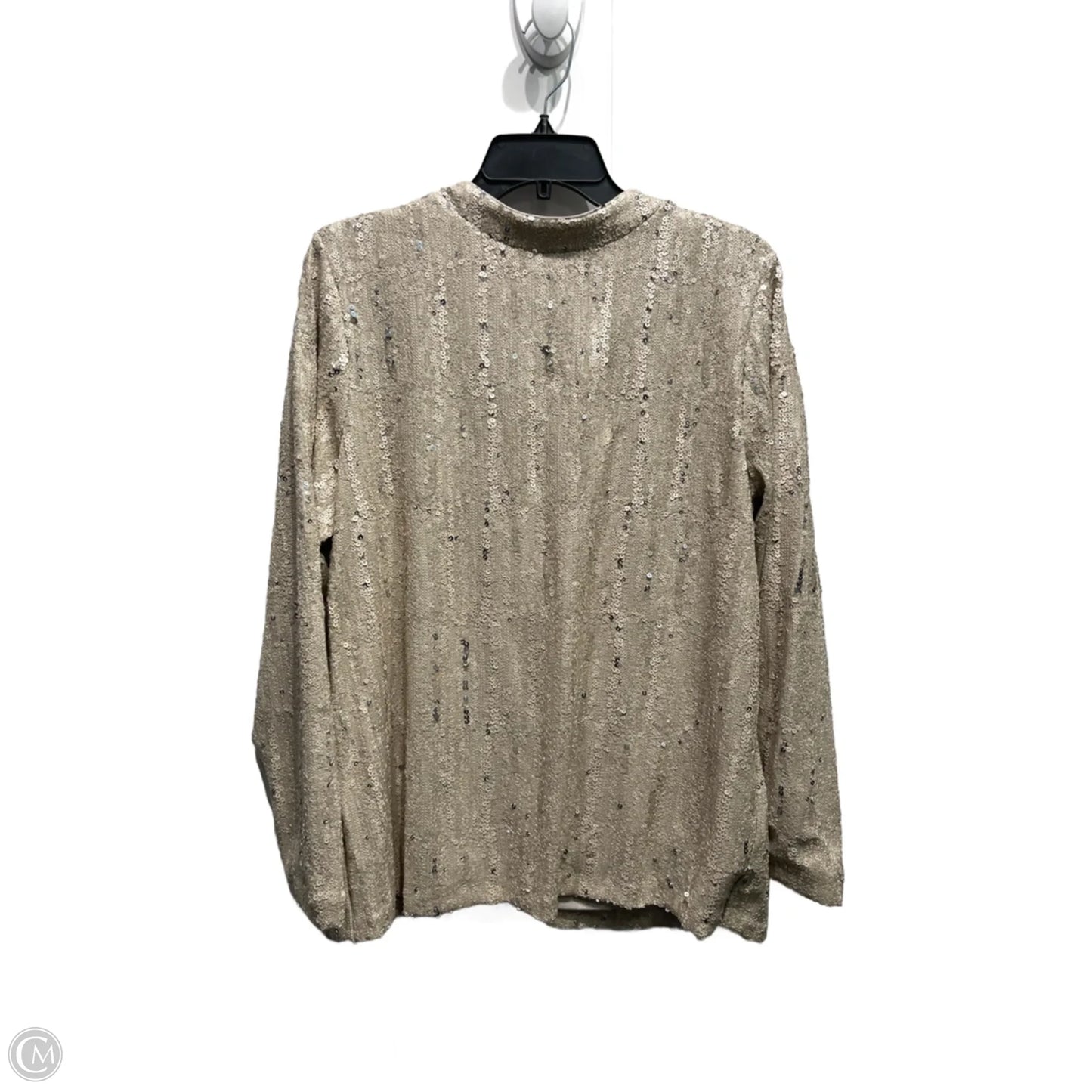 Top Long Sleeve By Chicos In Taupe, Size: Xl