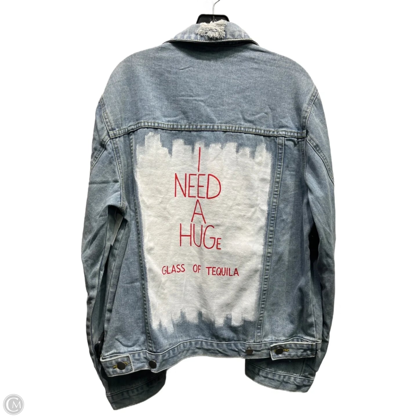 Jacket Denim By WREN AND GLORY In Blue Denim, Size: L