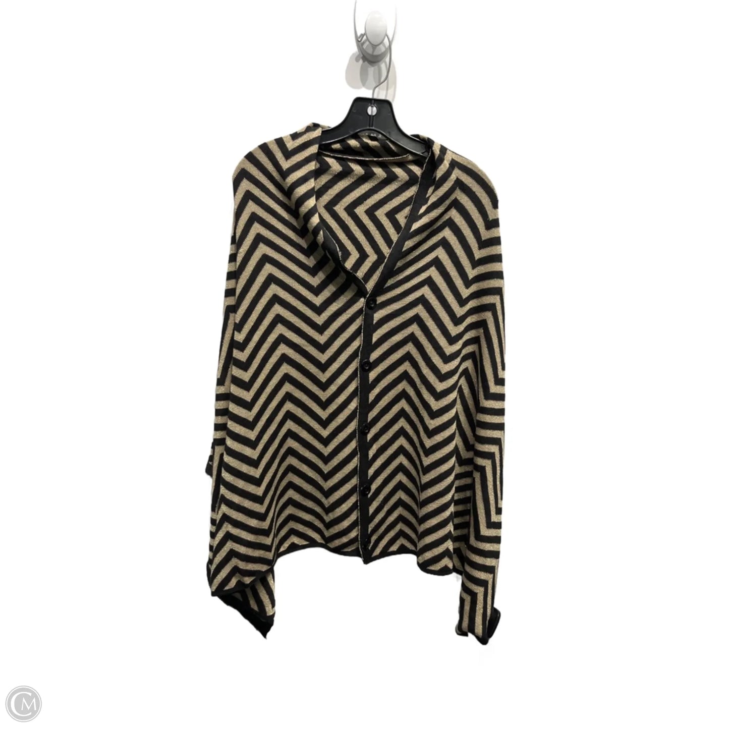 Shawl By Clothes Mentor In Black & Gold, Size: Osfm