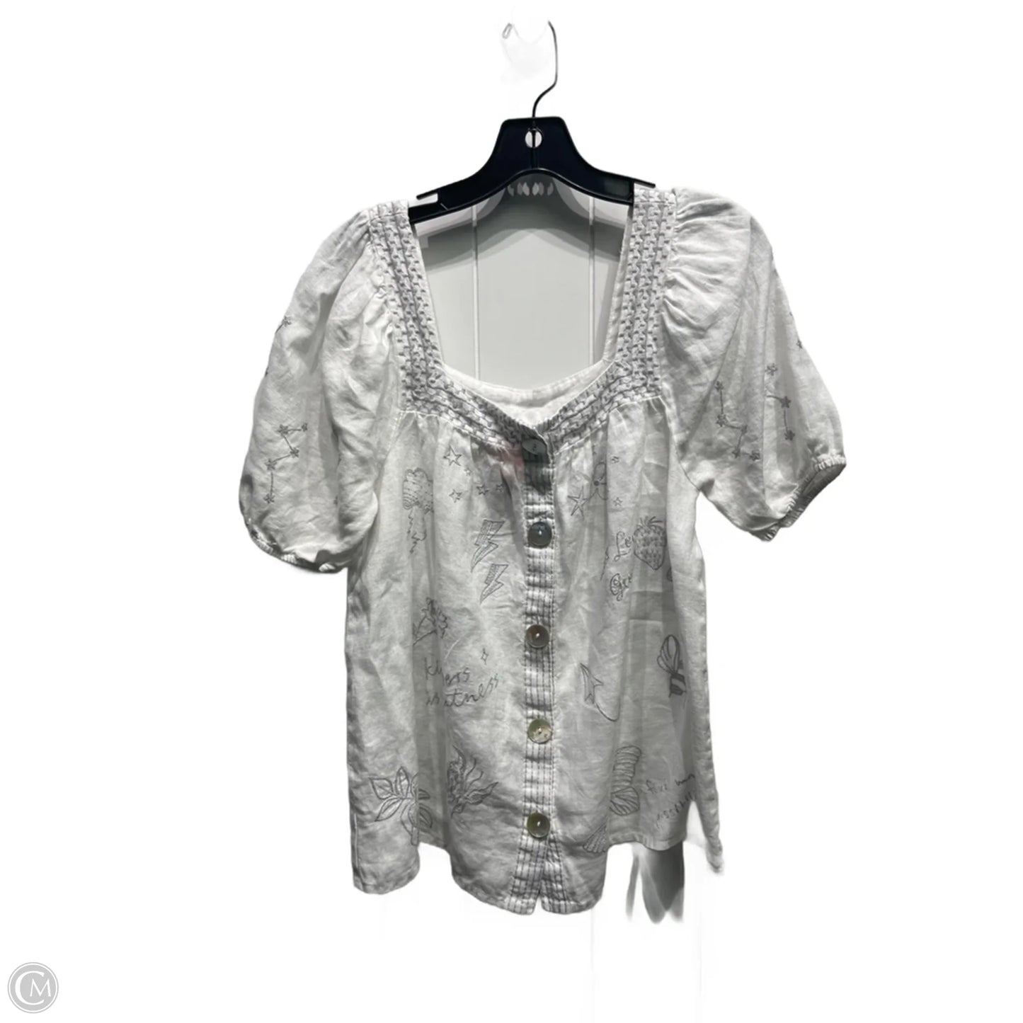 Top Short Sleeve By Johnny Was In White, Size: S