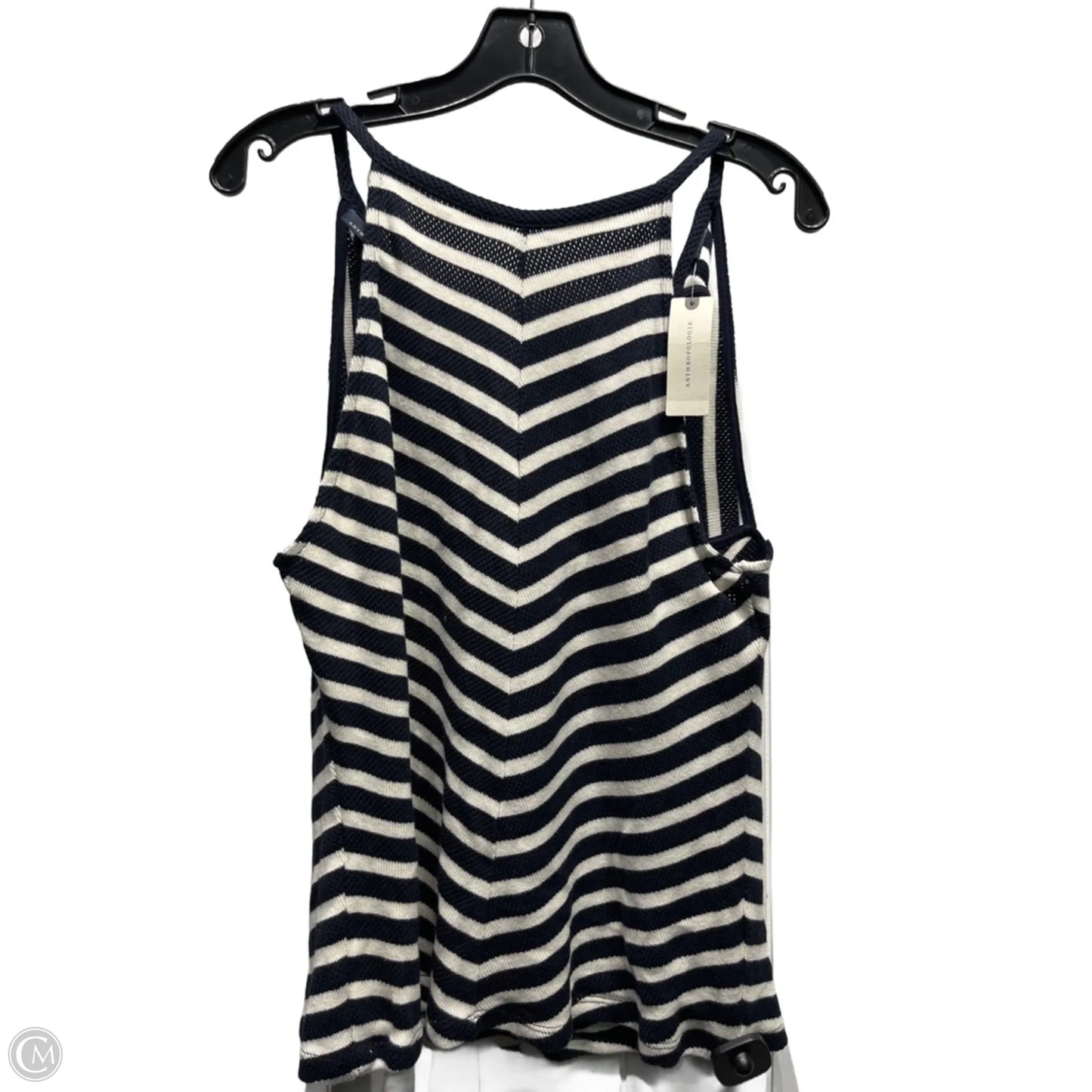 Top Sleeveless By Maeve In Blue & White, Size: M