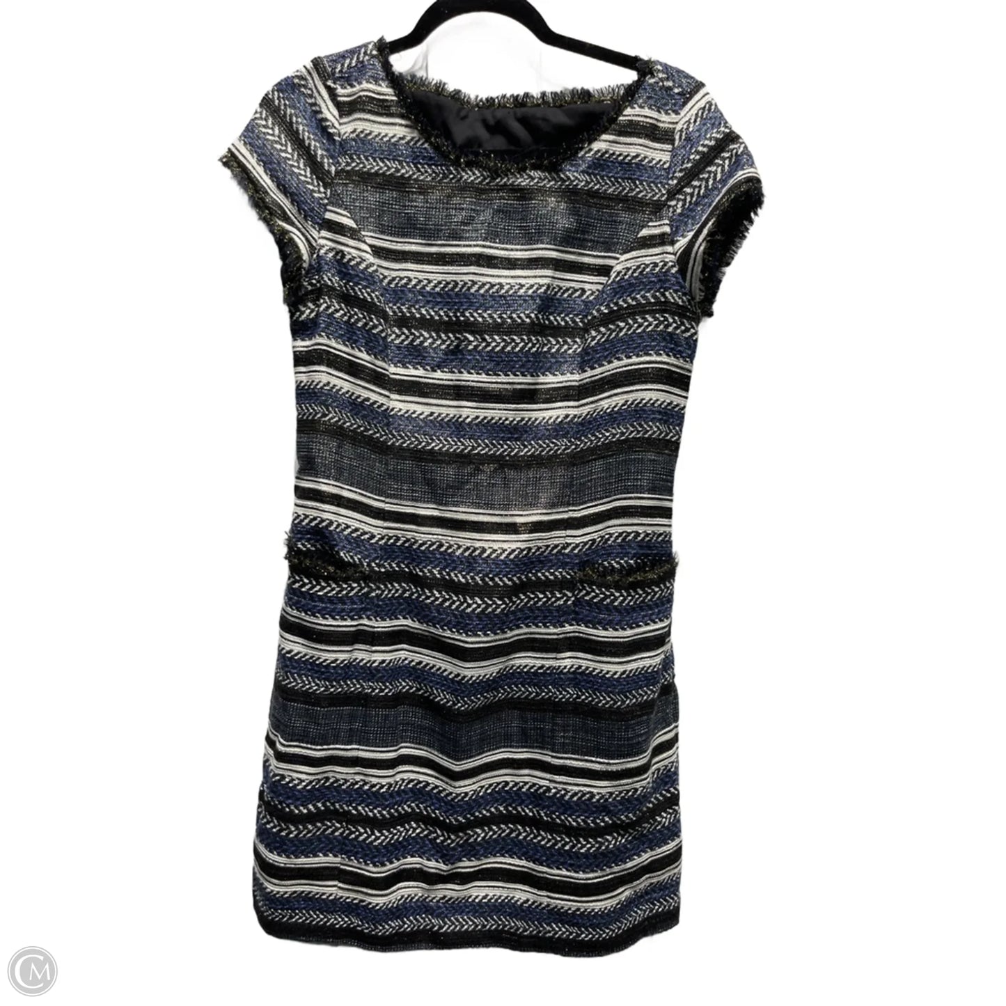 Dress Party Short By Adrianna Papell In Black & Blue, Size: M