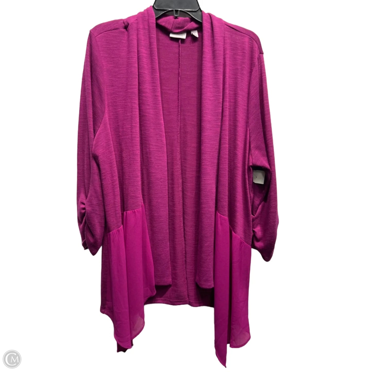 Cardigan By Kim Rogers In Purple, Size: 2x