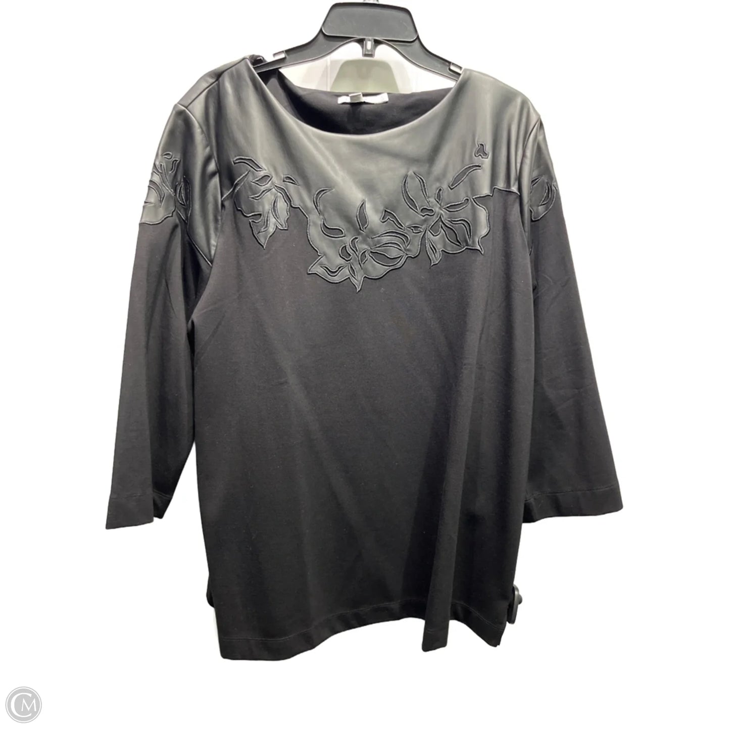 Top Long Sleeve By Chicos In Black, Size: 1x