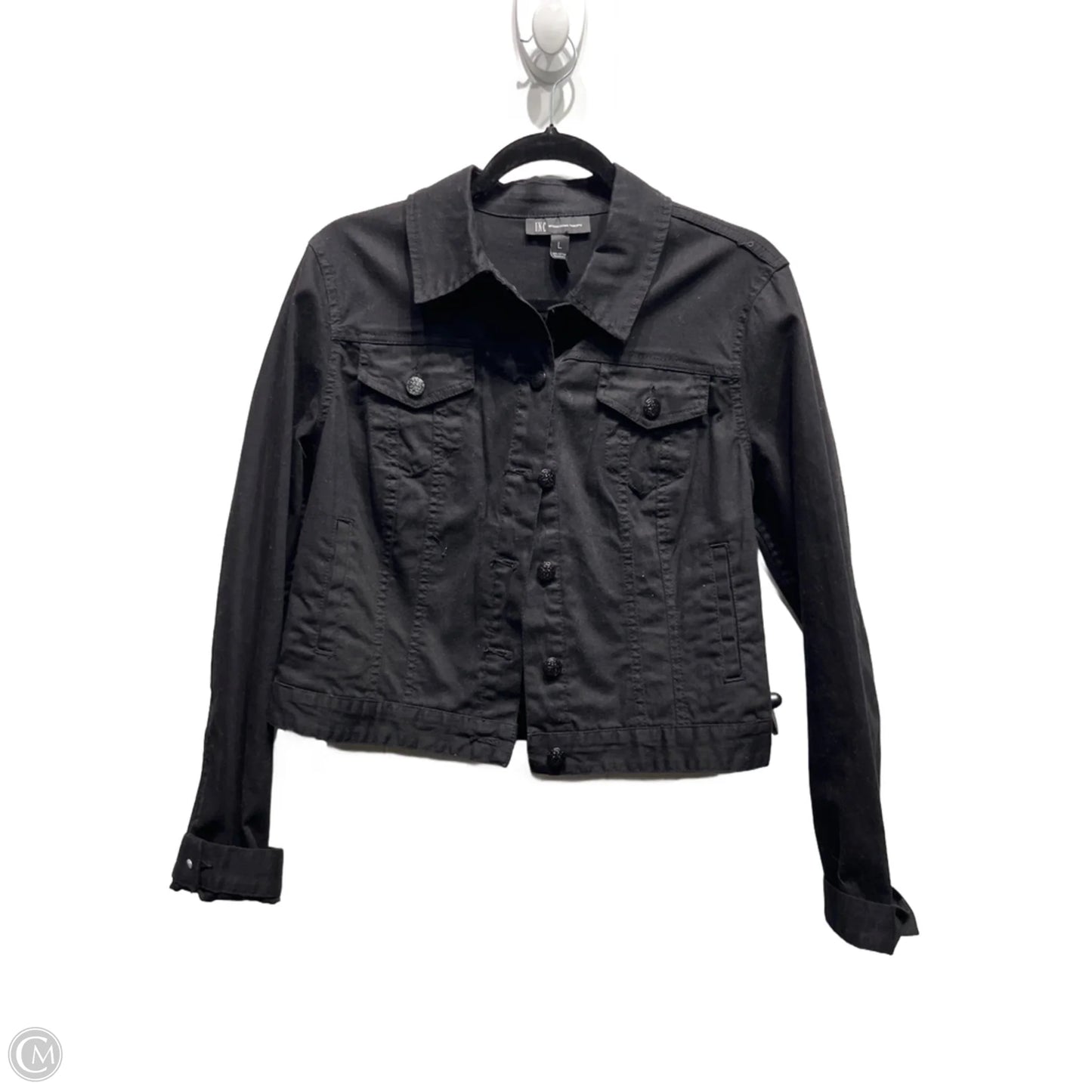 Jacket Denim By Inc In Black Denim, Size: L