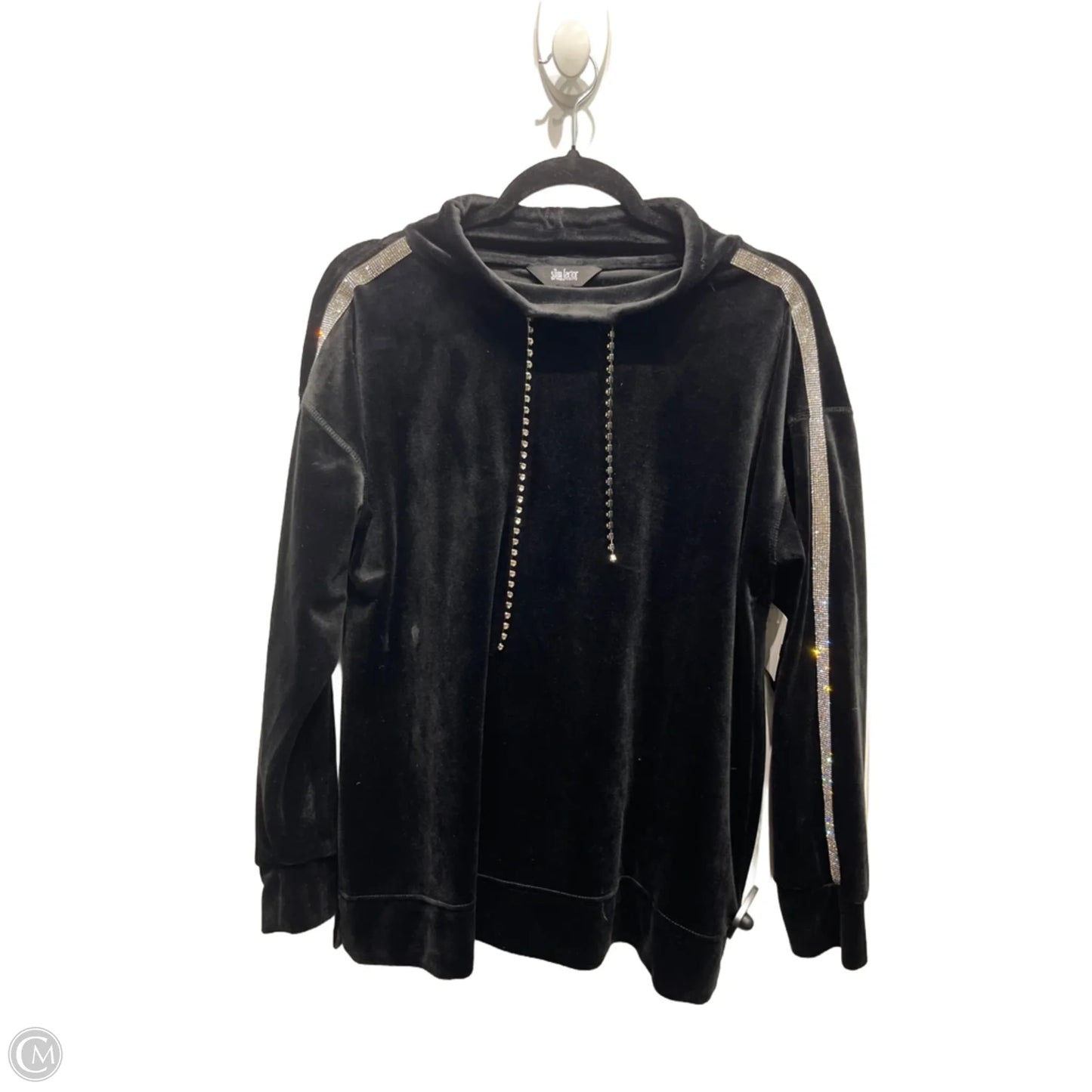 Top Long Sleeve By Investments In Black, Size: S