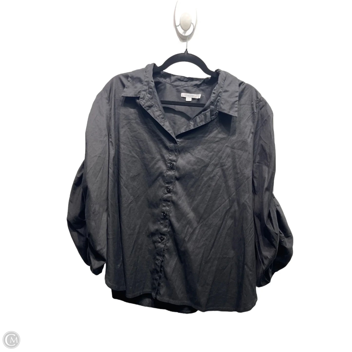 Top Long Sleeve By Chicos In Black, Size: 1x