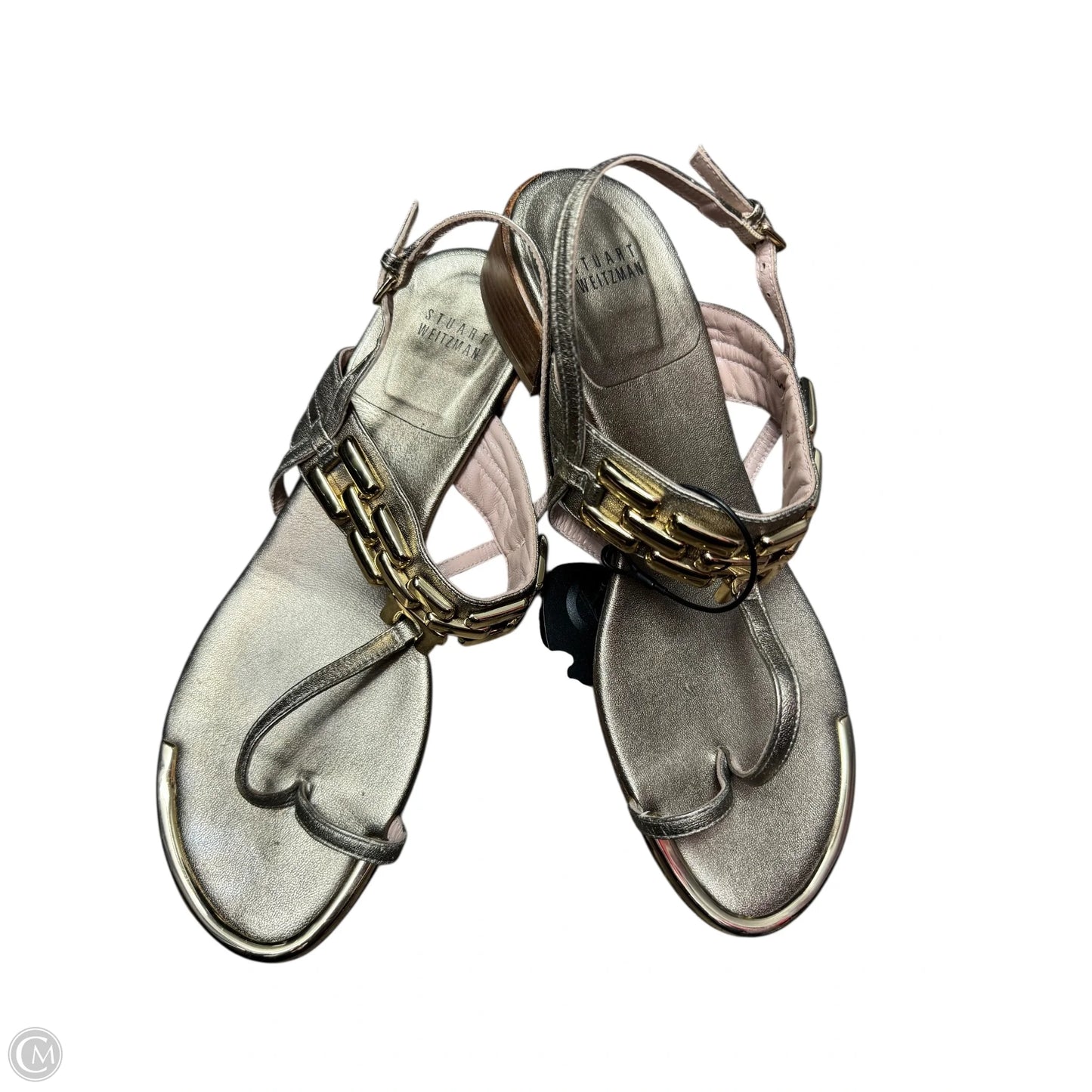 Sandals Designer By Stuart Weitzman In Gold, Size: 9