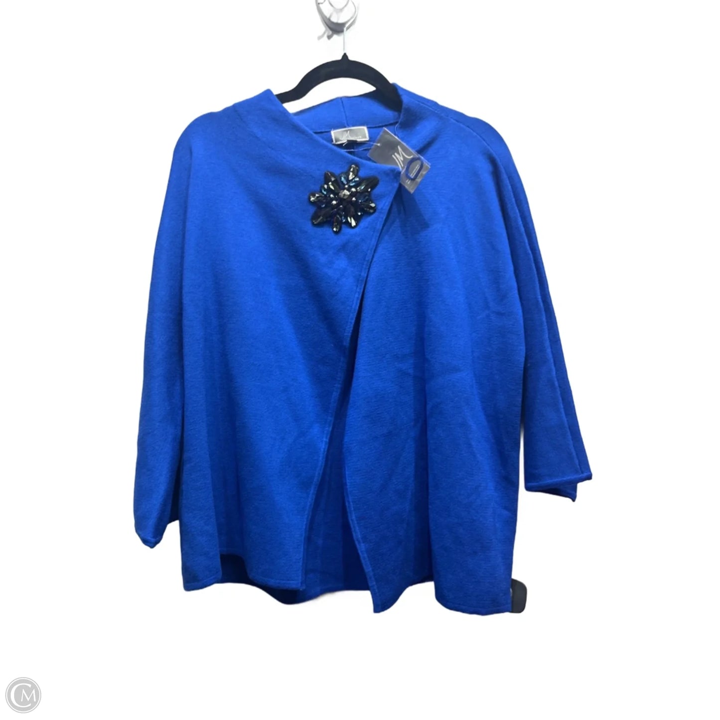 Cardigan By Jm Collections In Blue, Size: L