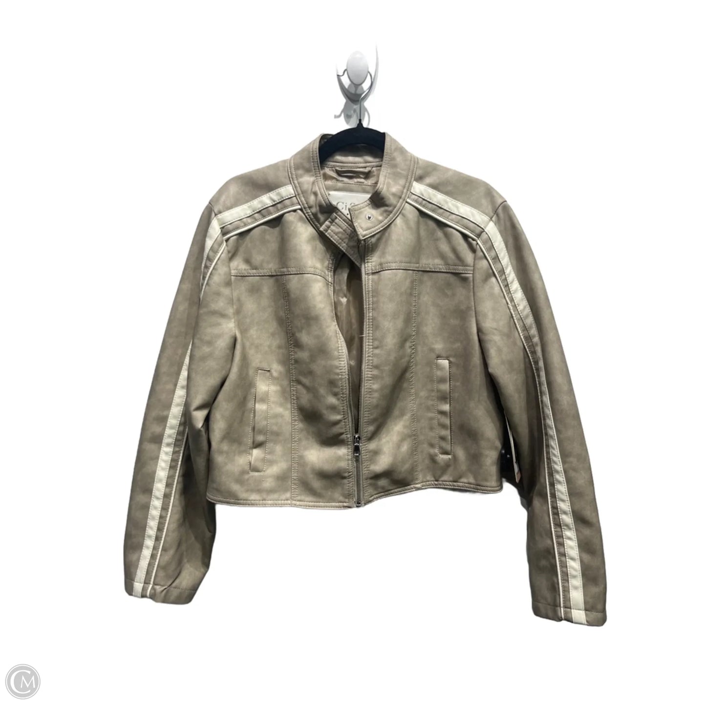 Jacket Moto By Ci Sono In Tan, Size: Xl