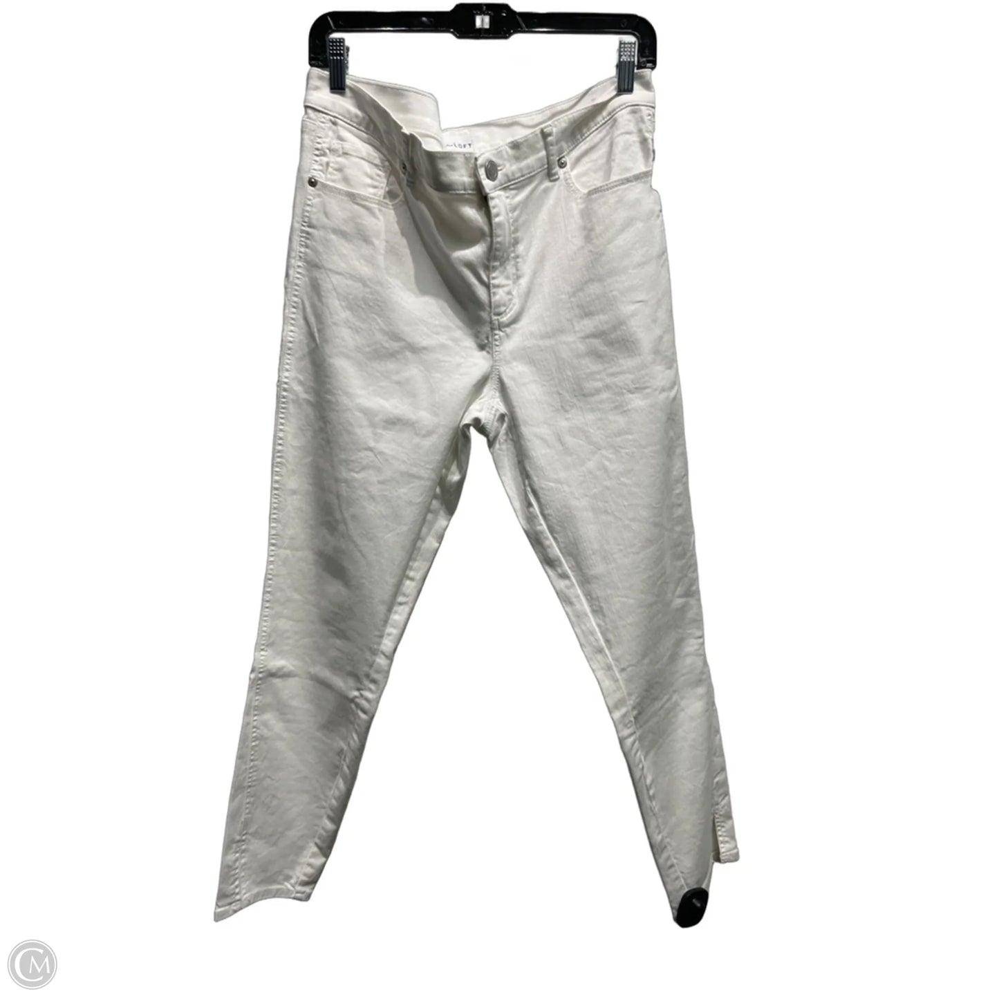 Jeans Straight By Loft In White Denim, Size: 12