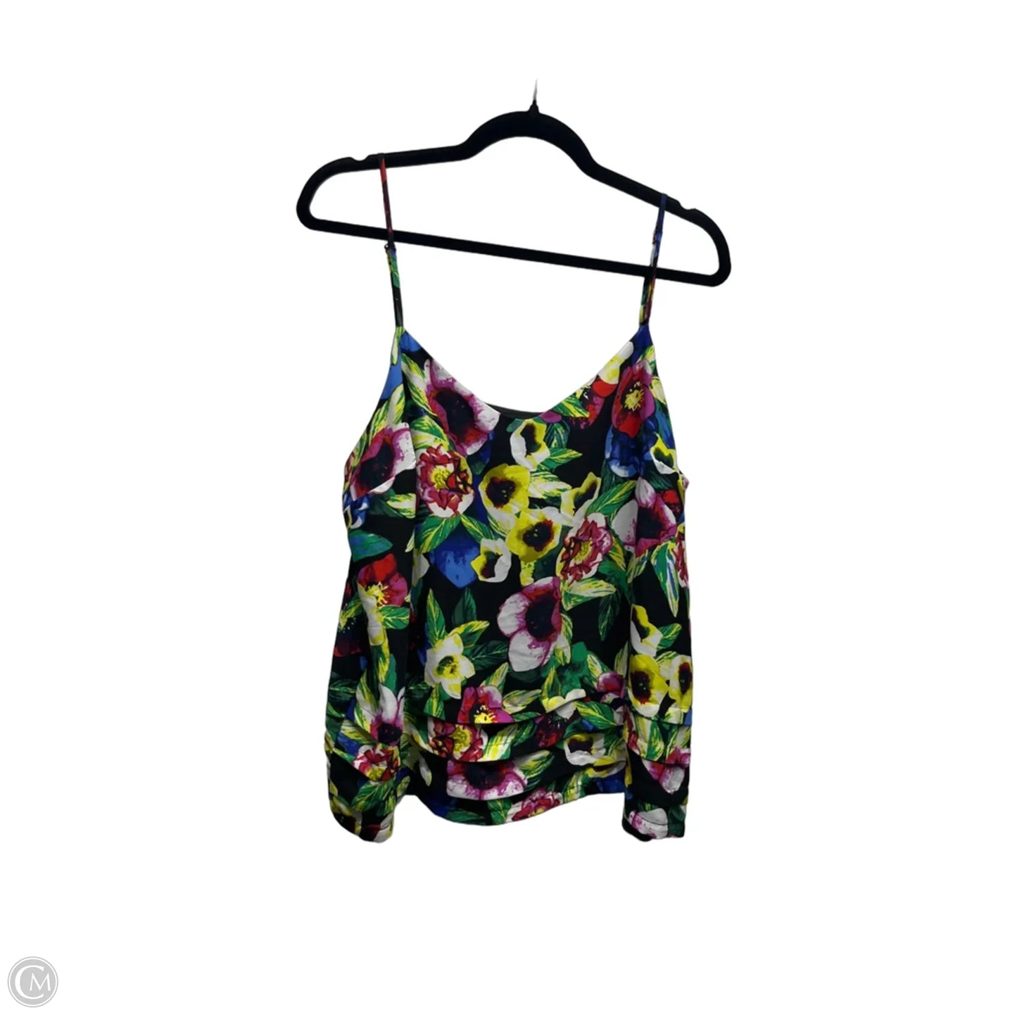 Top Sleeveless By Attention In Green & Red, Size: Xl