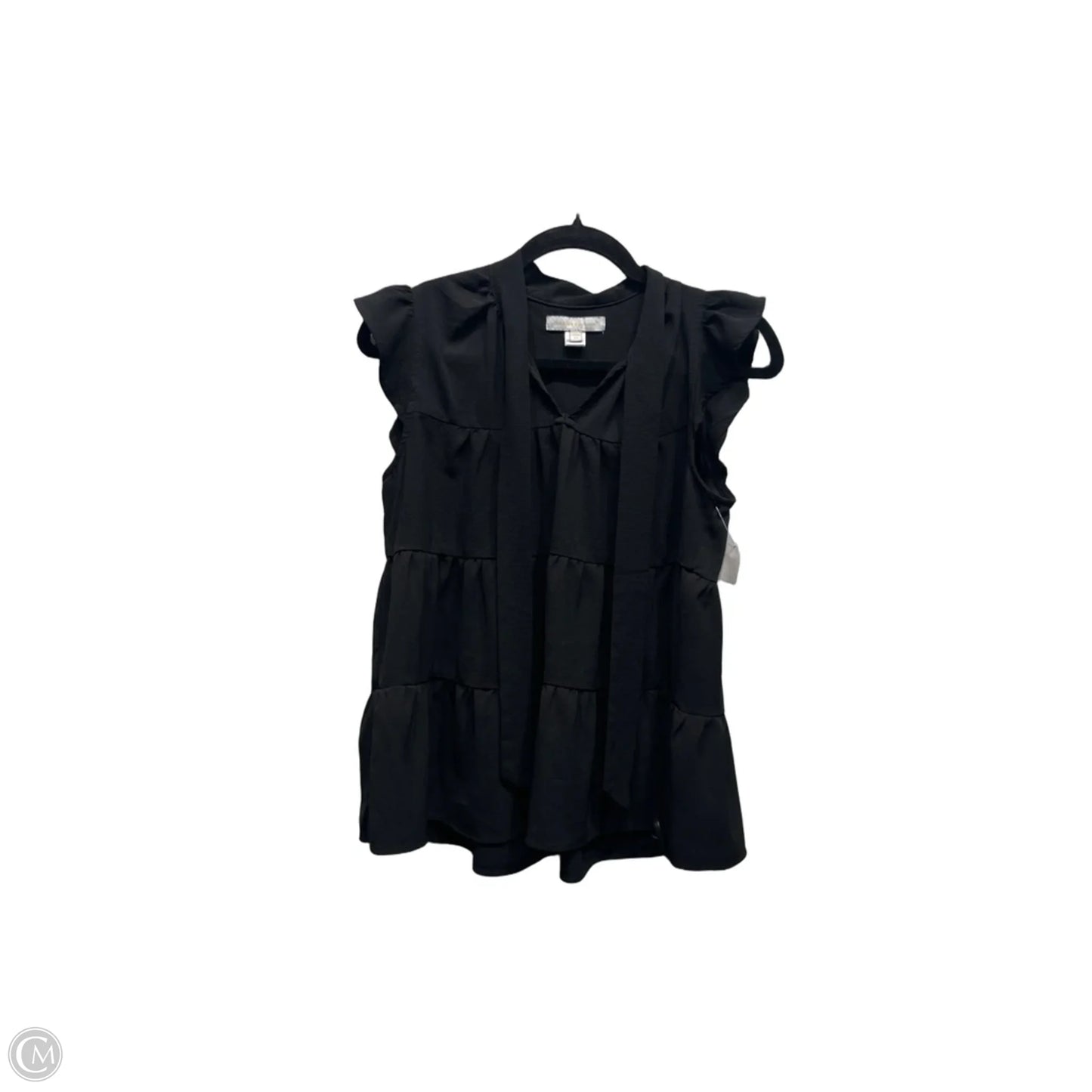 Top Short Sleeve By Monteau In Black, Size: M