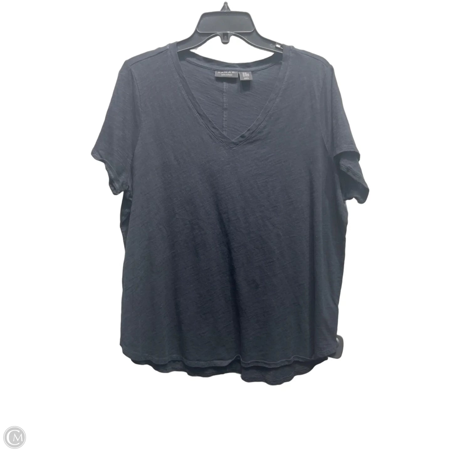 Top Short Sleeve Basic By Tahari In Black, Size: 2x