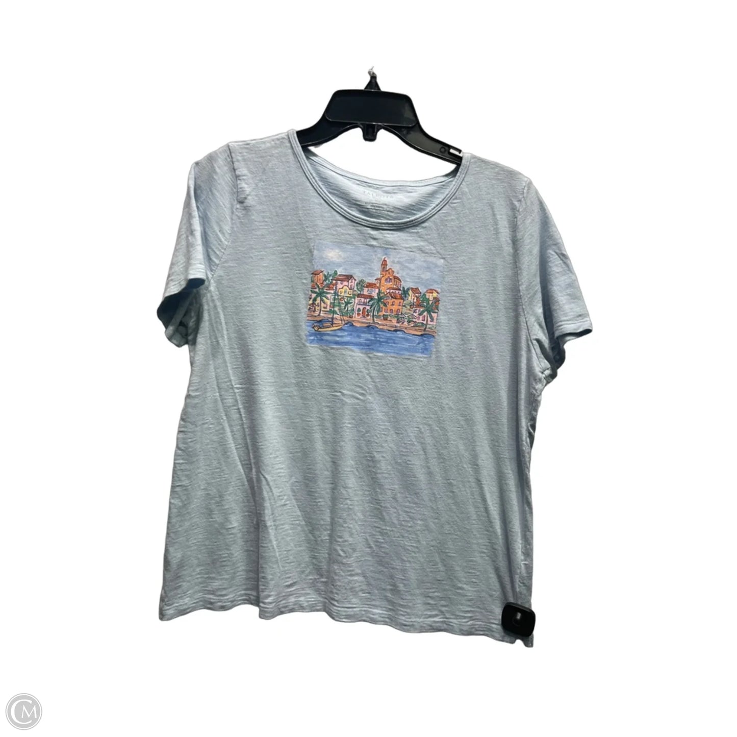 Top Short Sleeve Basic By Talbots In Blue, Size: Xlp