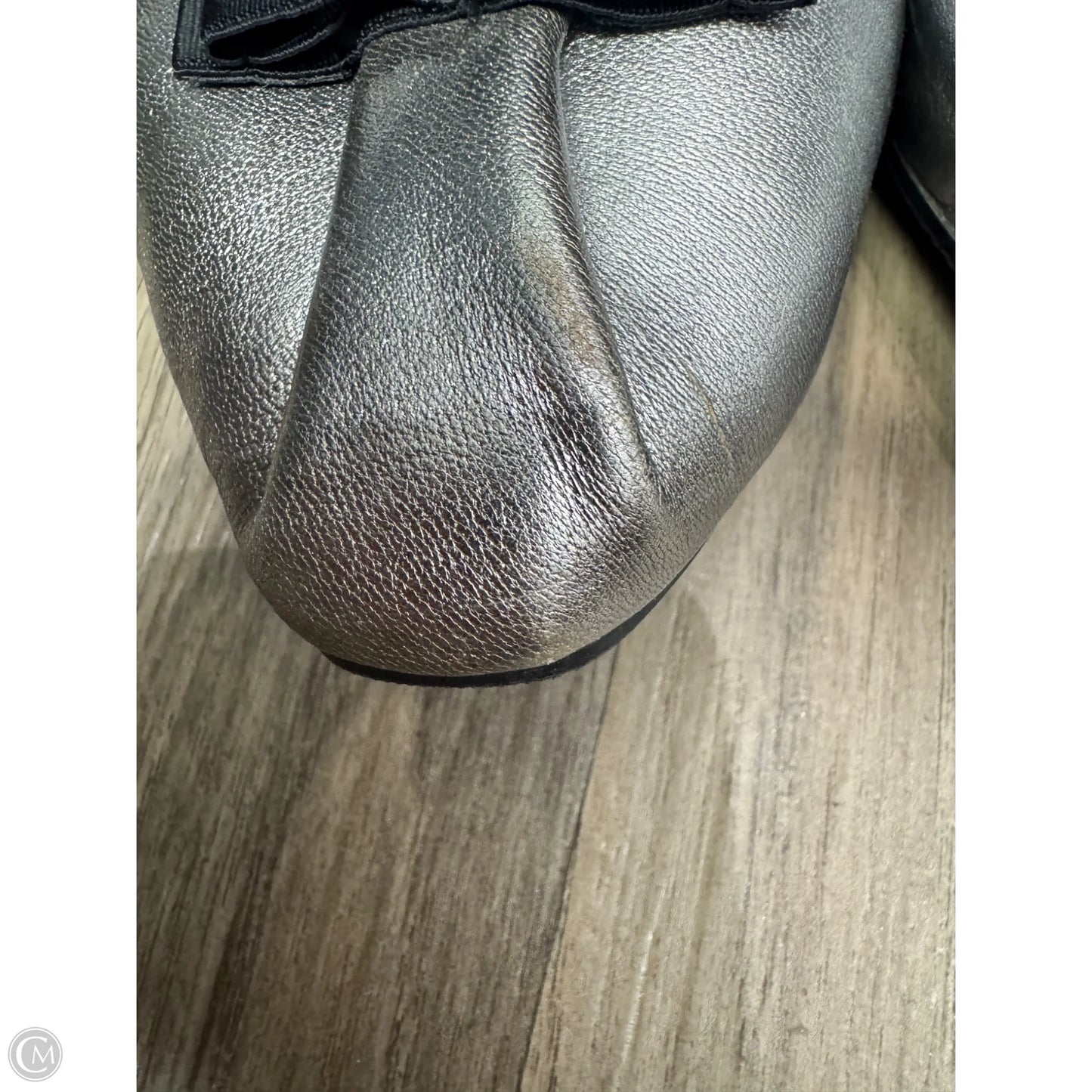 Shoes Luxury Designer By Ferragamo In Silver, Size: 6.5