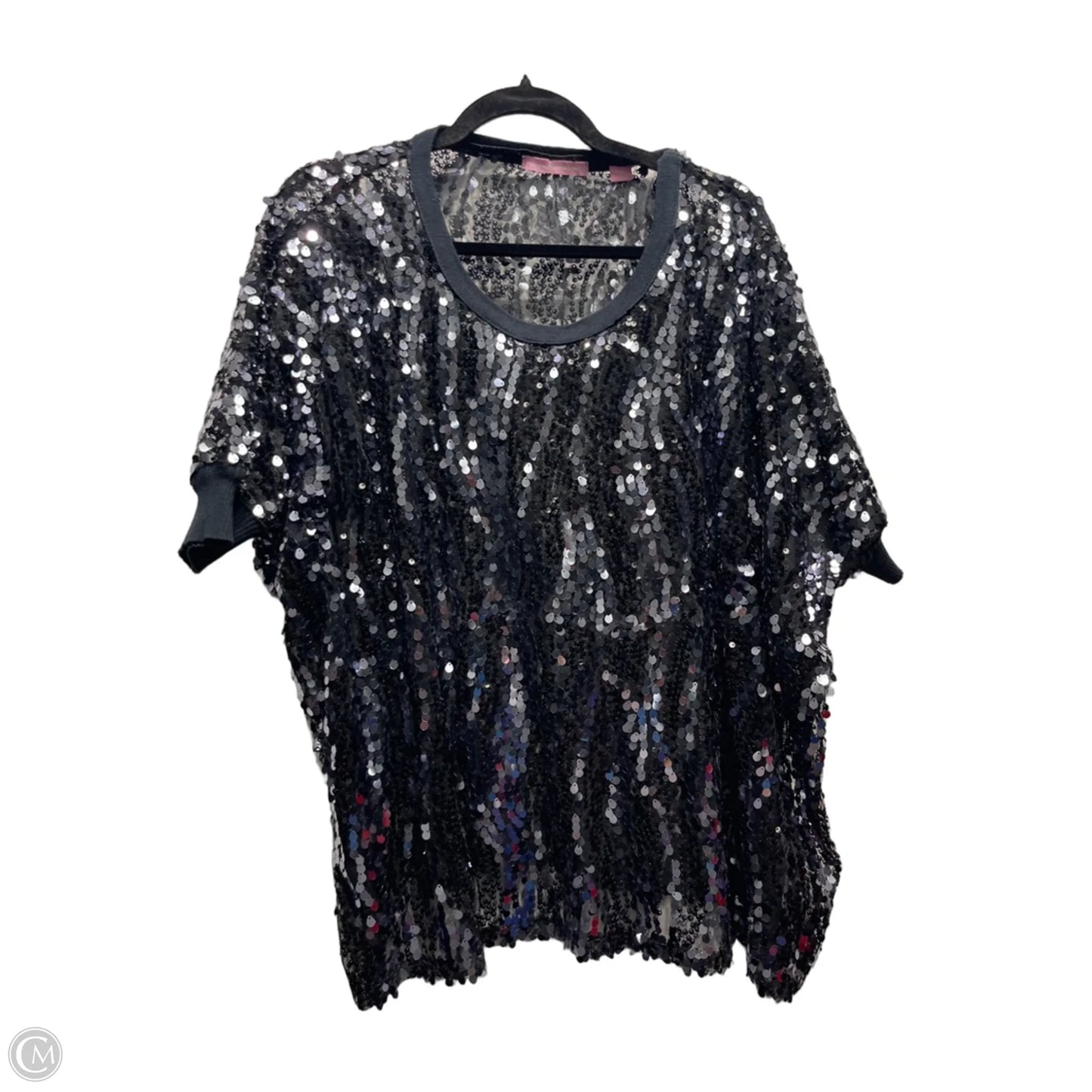 Top Short Sleeve By Michael Simon In Black, Size: L