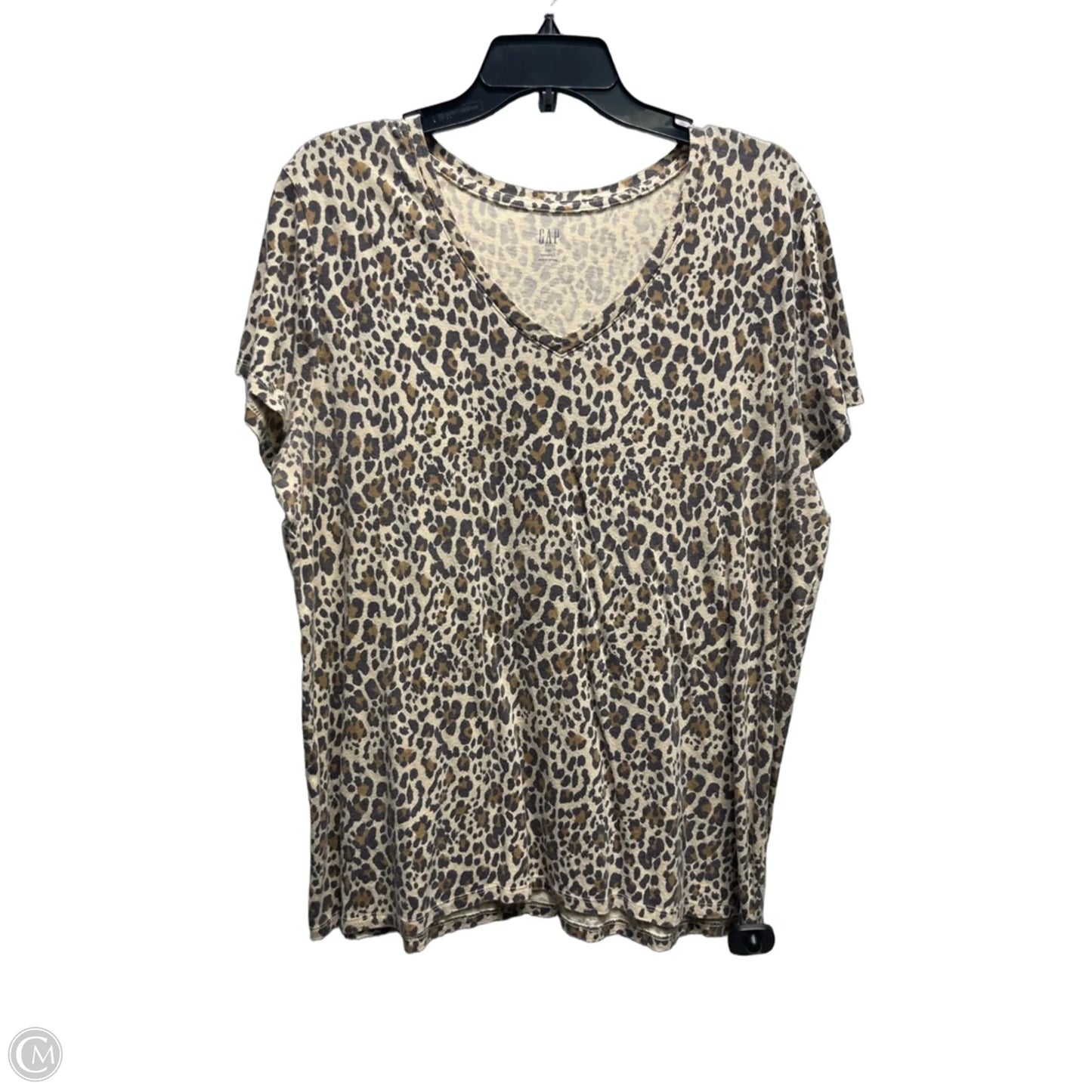 Top Short Sleeve By Gap In Animal Print, Size: Xxl