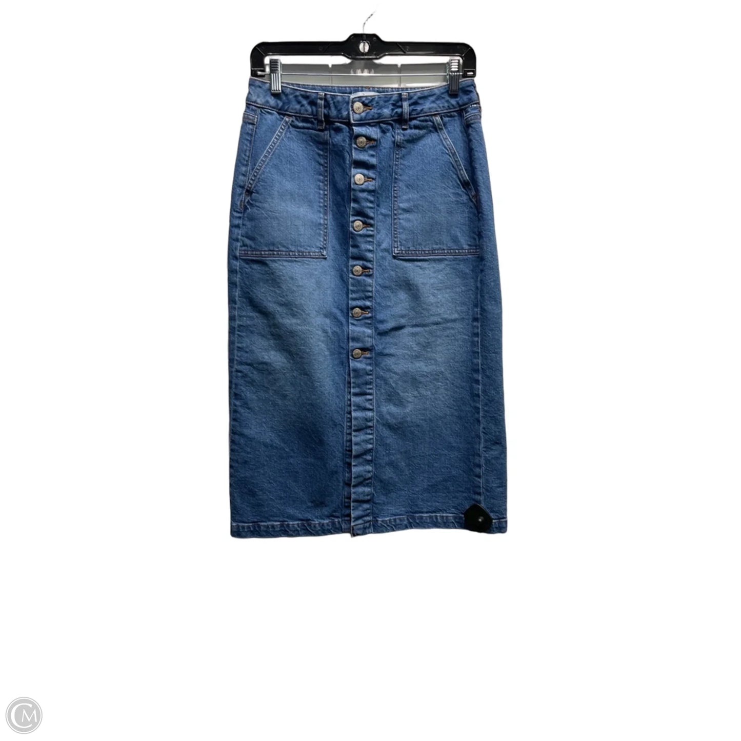 Skirt Midi By Loft In Blue Denim, Size: 4
