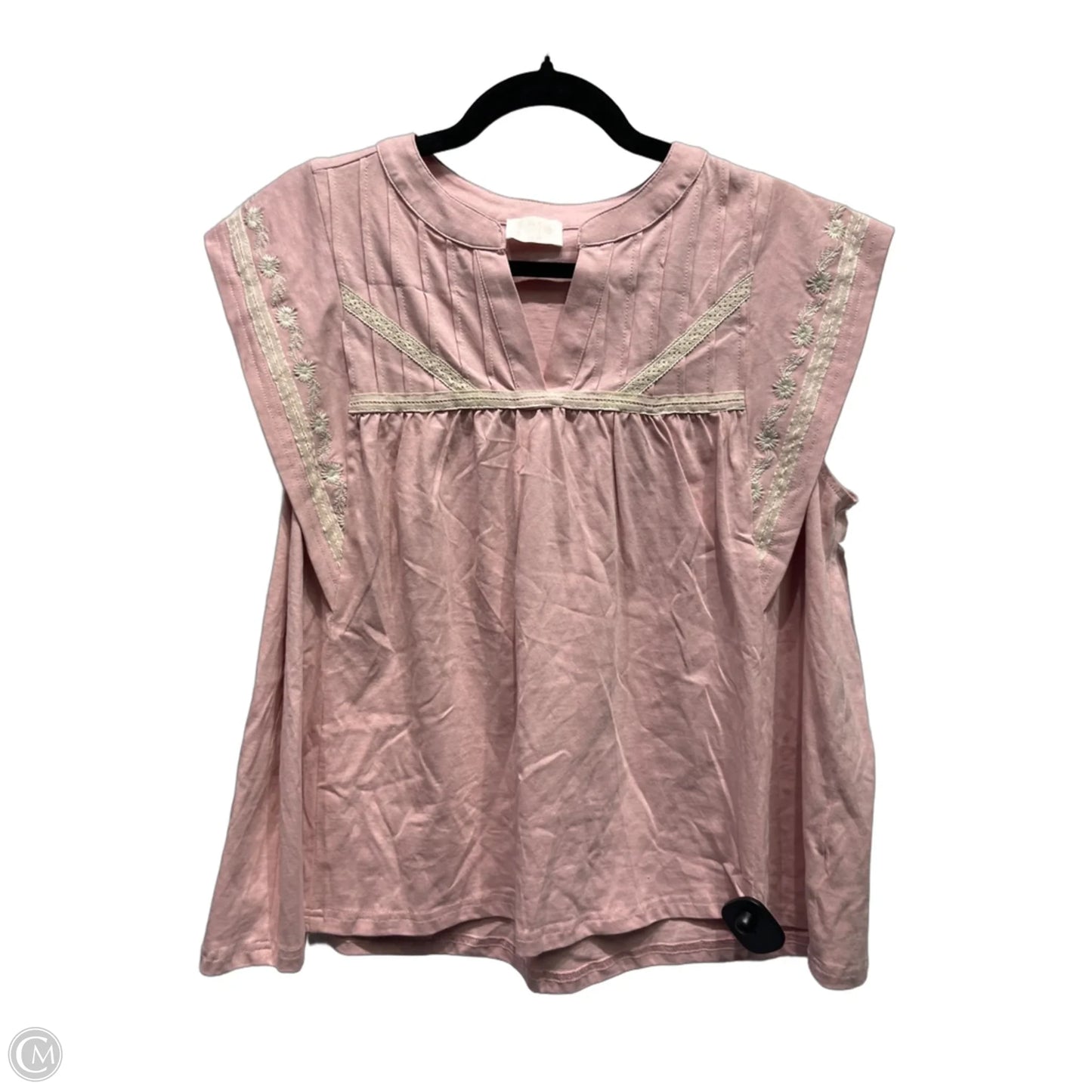 Top Short Sleeve By Fate In Pink, Size: L