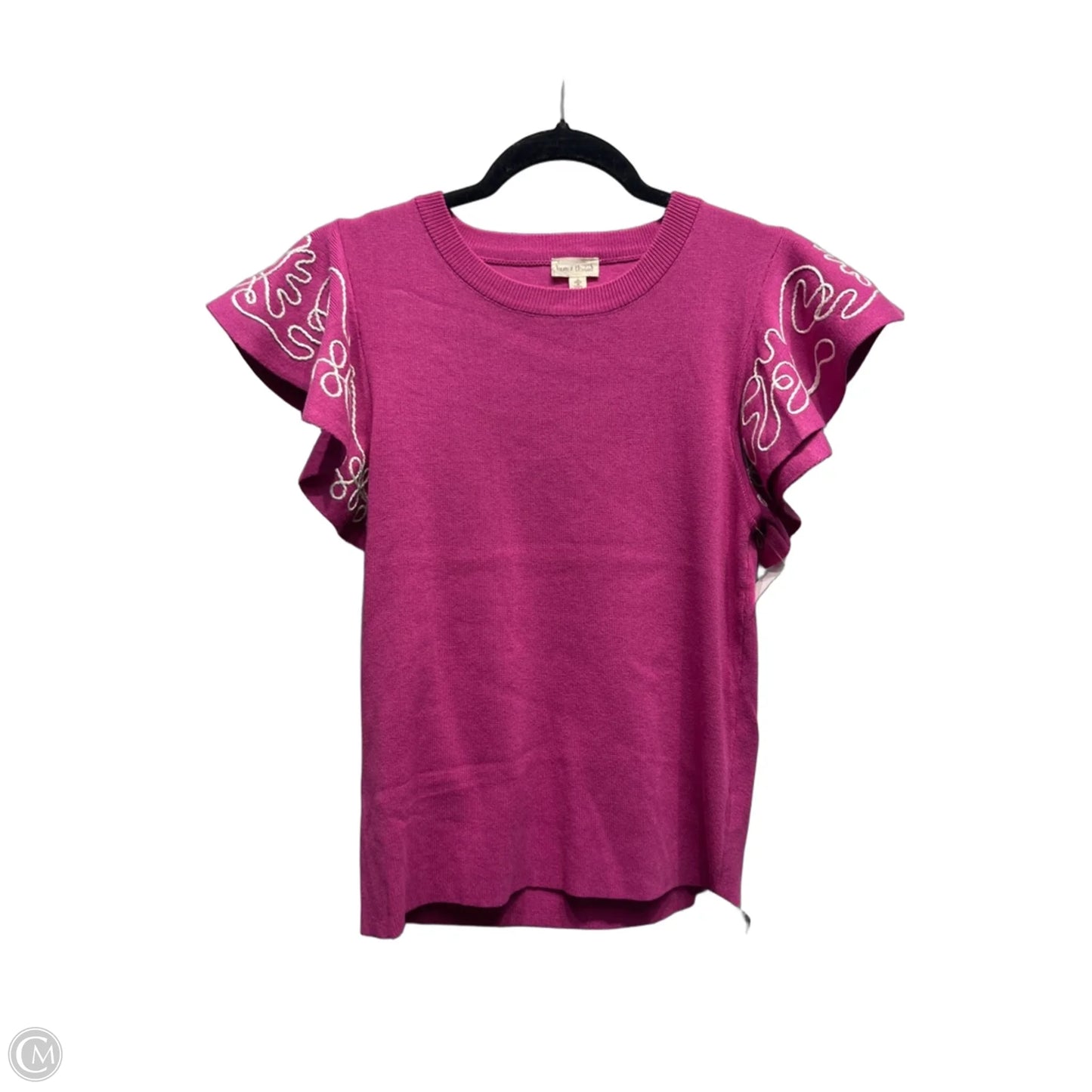 Top Short Sleeve By Hem & Thread In Pink, Size: L