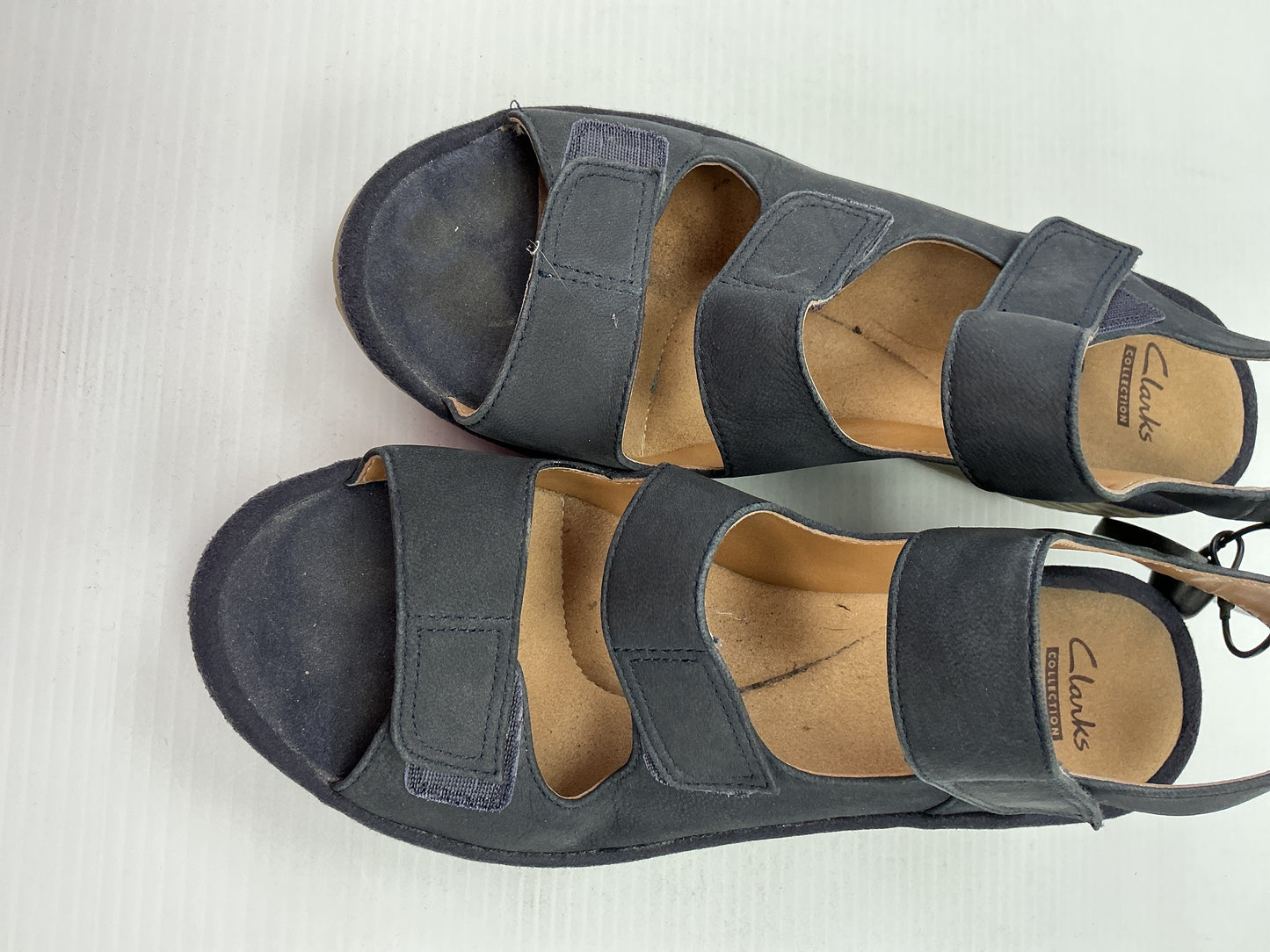 Sandals Heels Wedge By Clarks In Blue, Size: 7