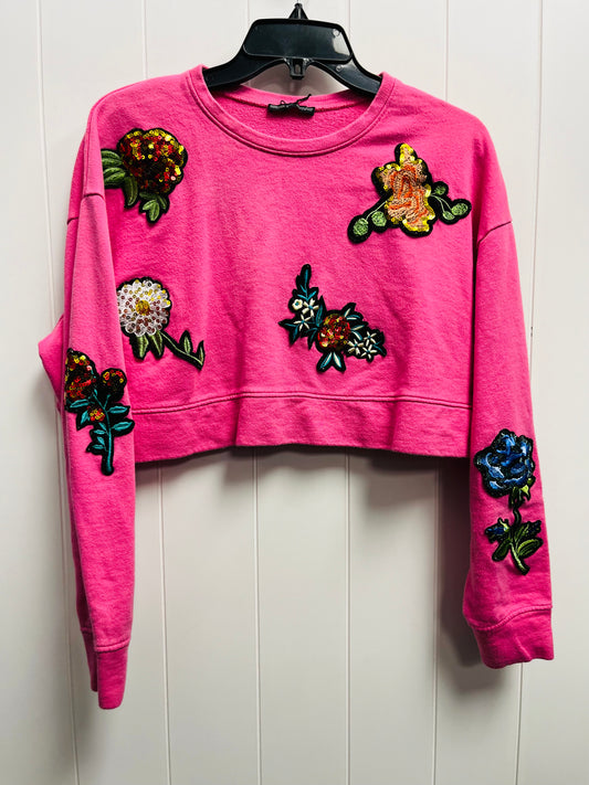 Pink Sweatshirt Crewneck Zara, Size S