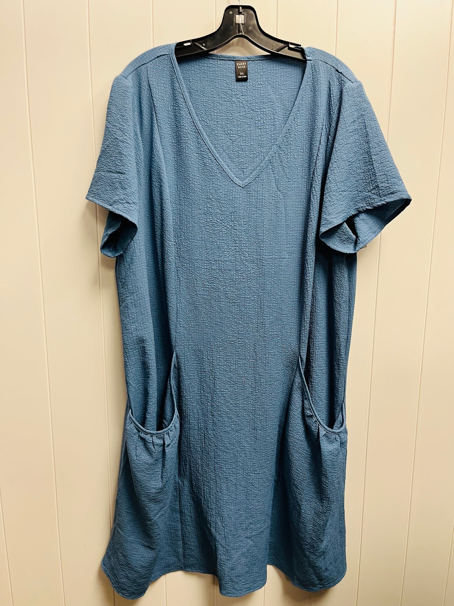 Blue Dress Casual Short Clothes Mentor, Size 2x