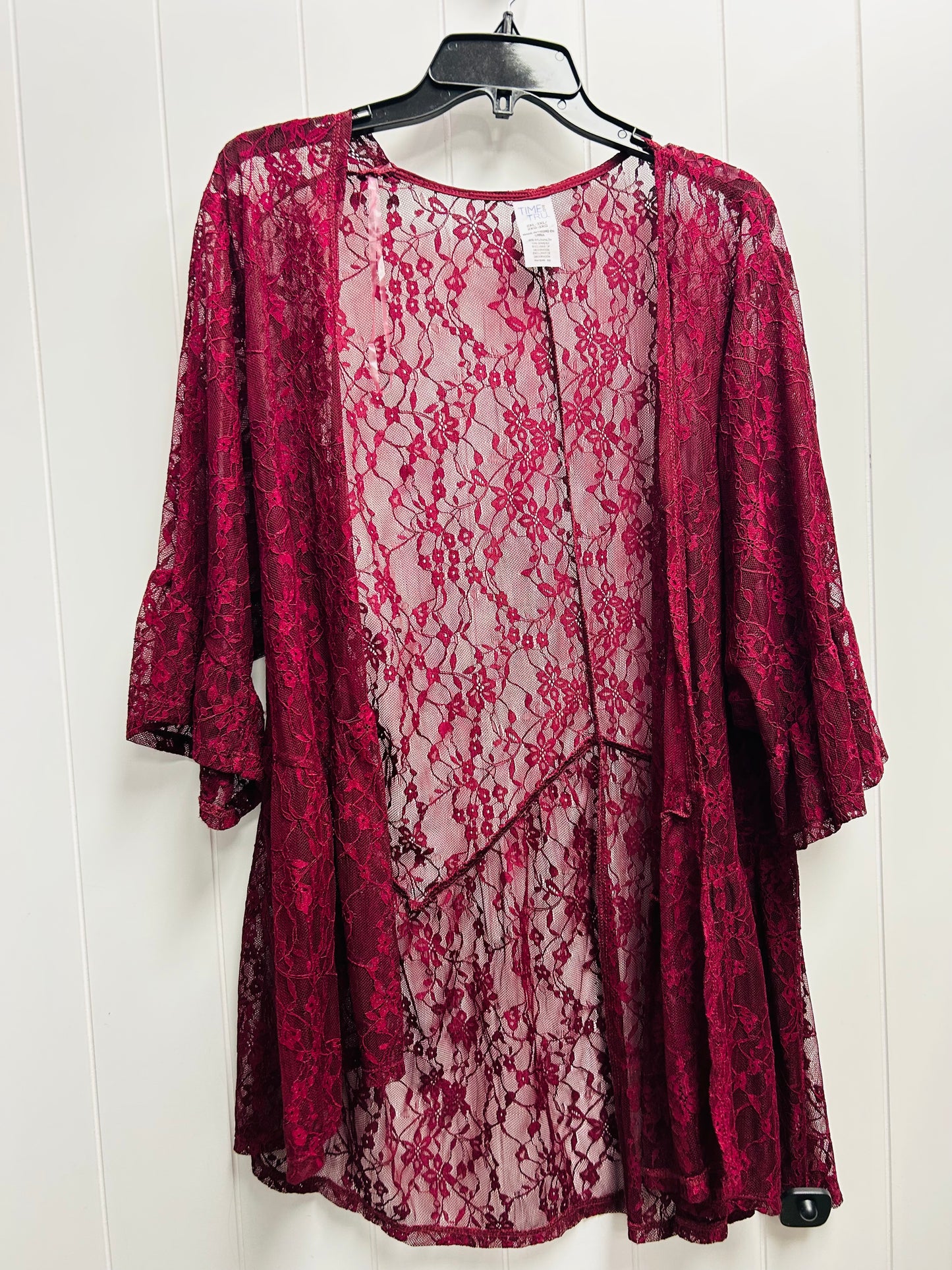 Kimono By Time And Tru In Red, Size: 2x