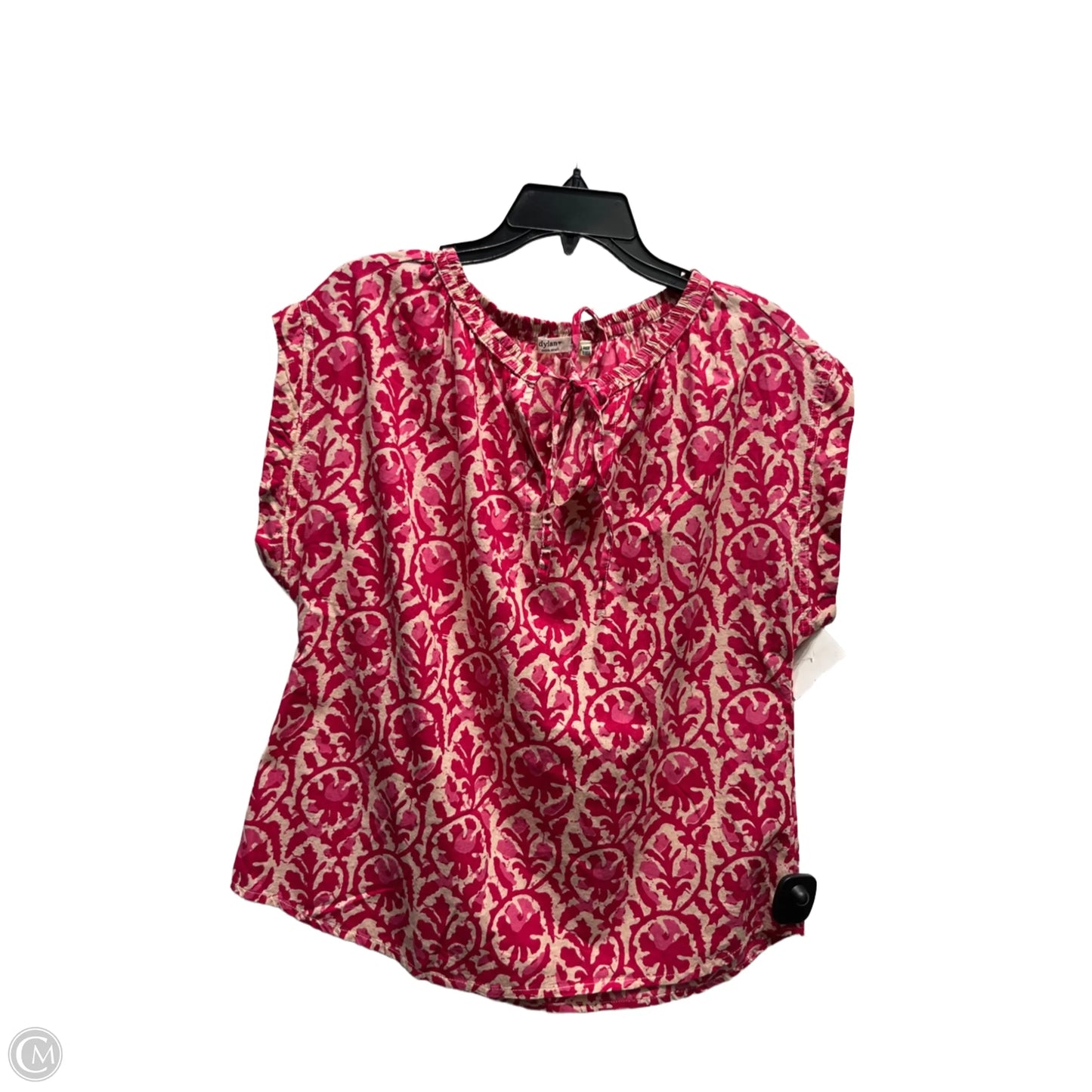 Top Short Sleeve By Dylan In Cream & Pink, Size: Xs