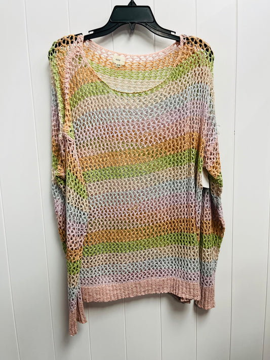 Sweater By Clothes Mentor In Green & Pink, Size: M