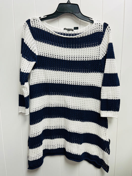 Sweater By Jeanne Pierre In Blue & White, Size: S