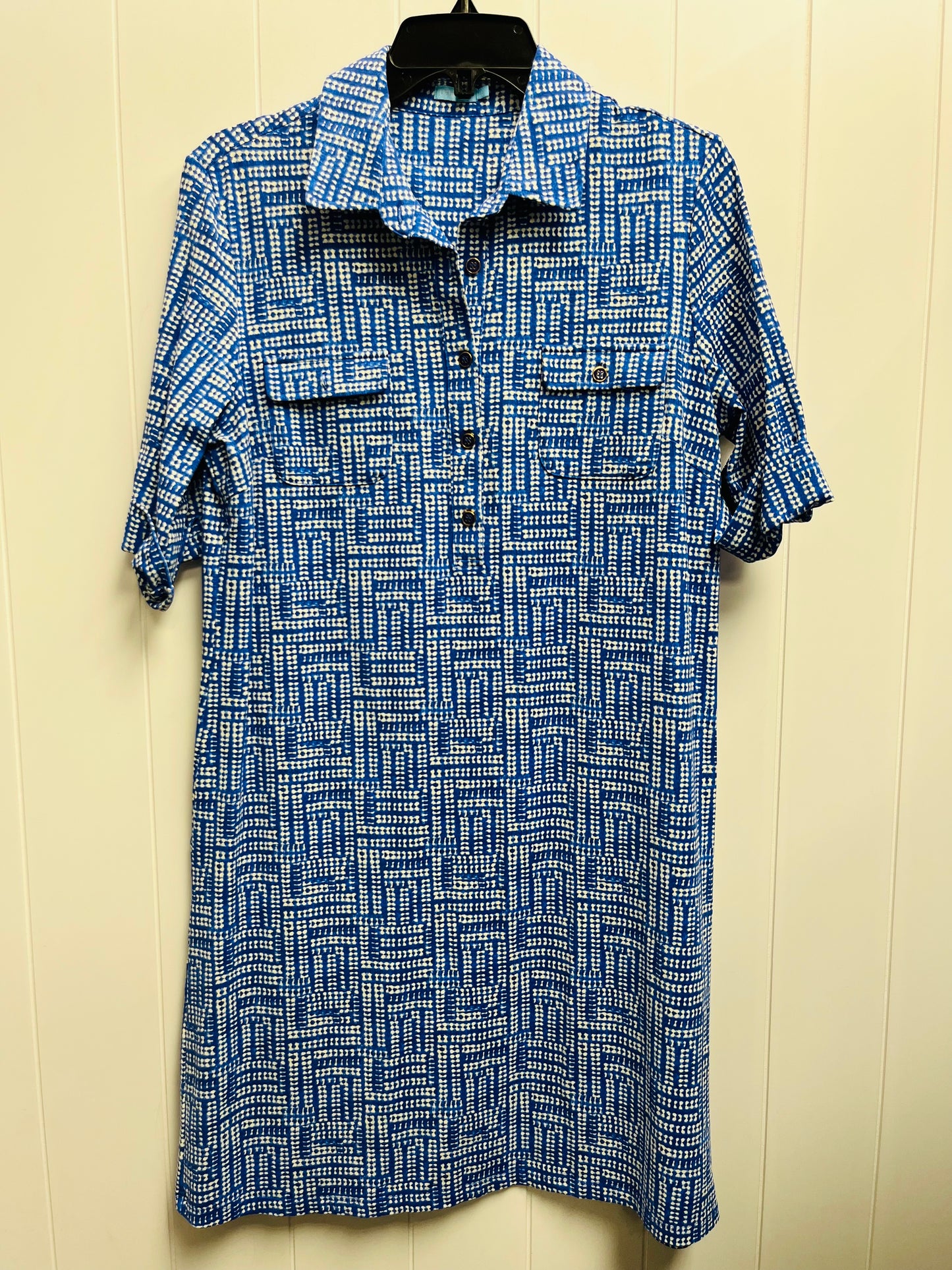 Dress Work By J Mclaughlin In Blue & White, Size: L