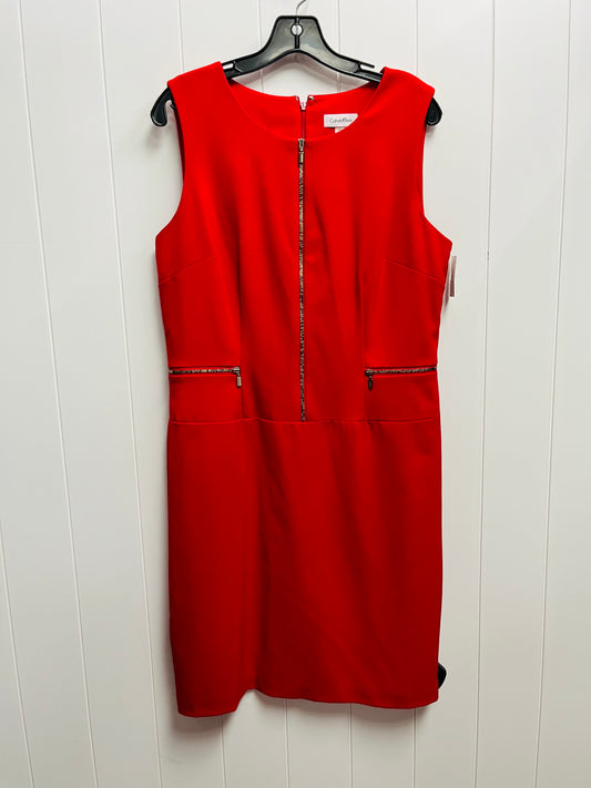 Dress Work By Calvin Klein In Red, Size: 12