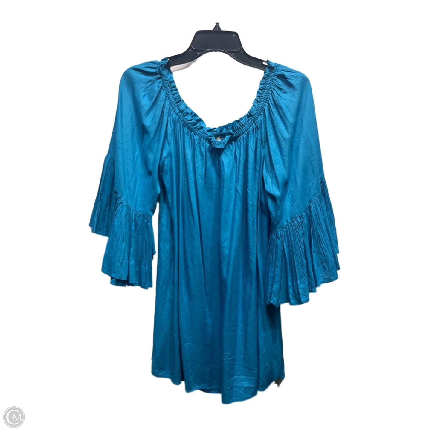 Top 3/4 Sleeve By Elan In Teal, Size: S