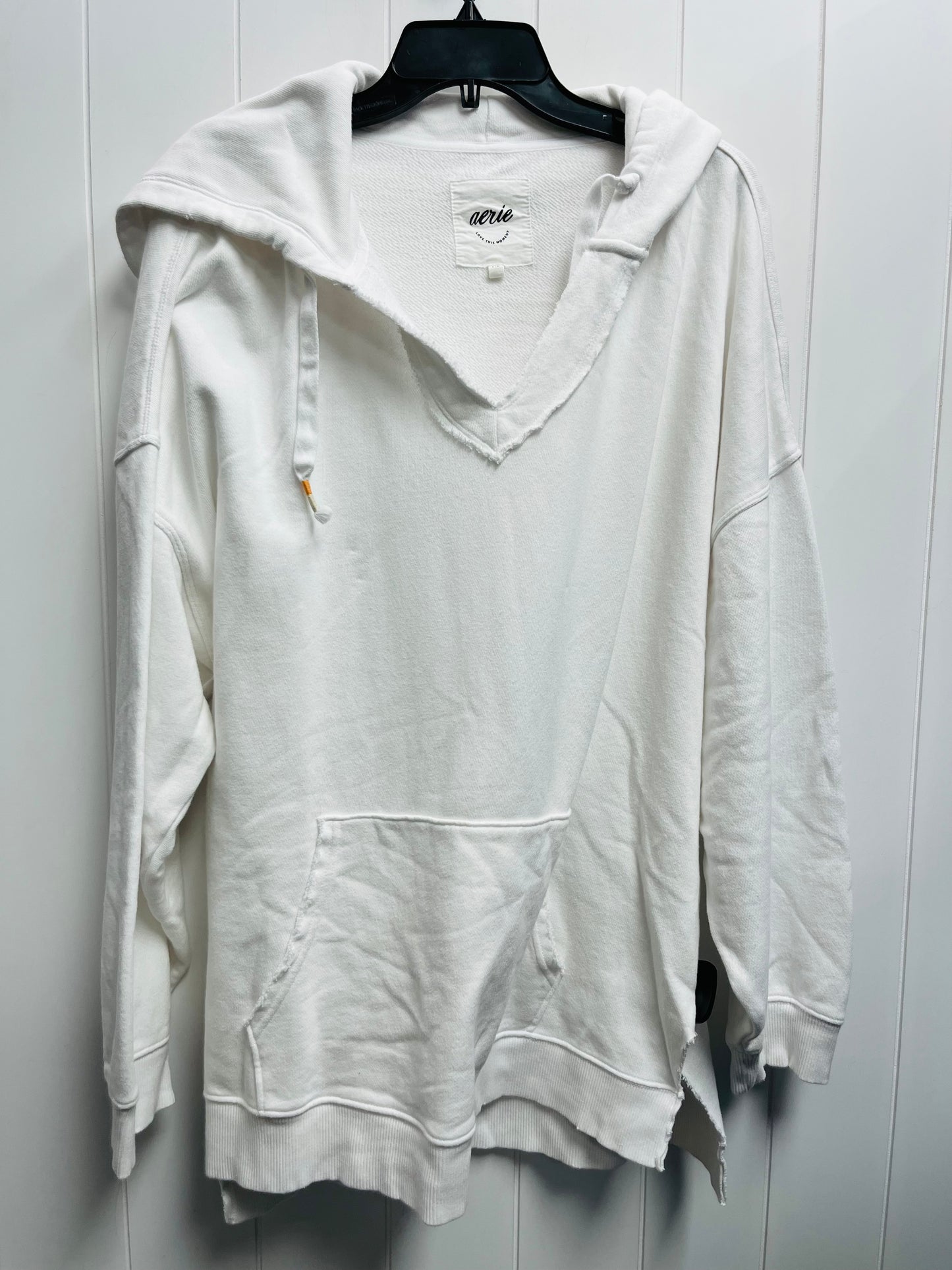 Sweatshirt Hoodie By Aerie In White, Size: L