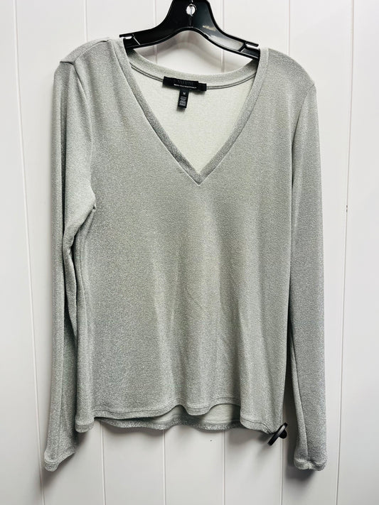 Top Long Sleeve By White House Black Market In Silver, Size: M