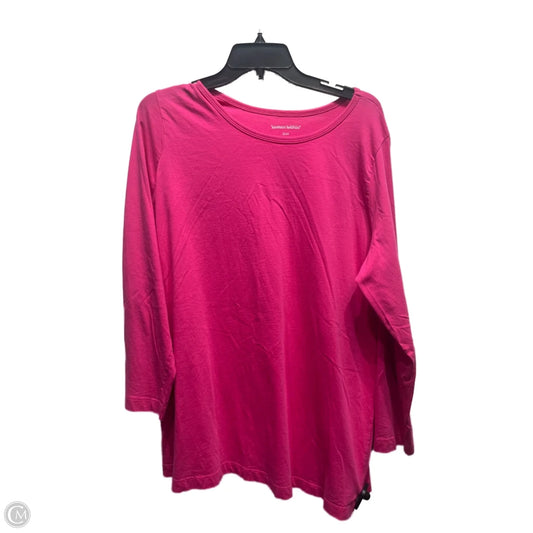 Top Long Sleeve Basic By Woman Within In Pink, Size: 22