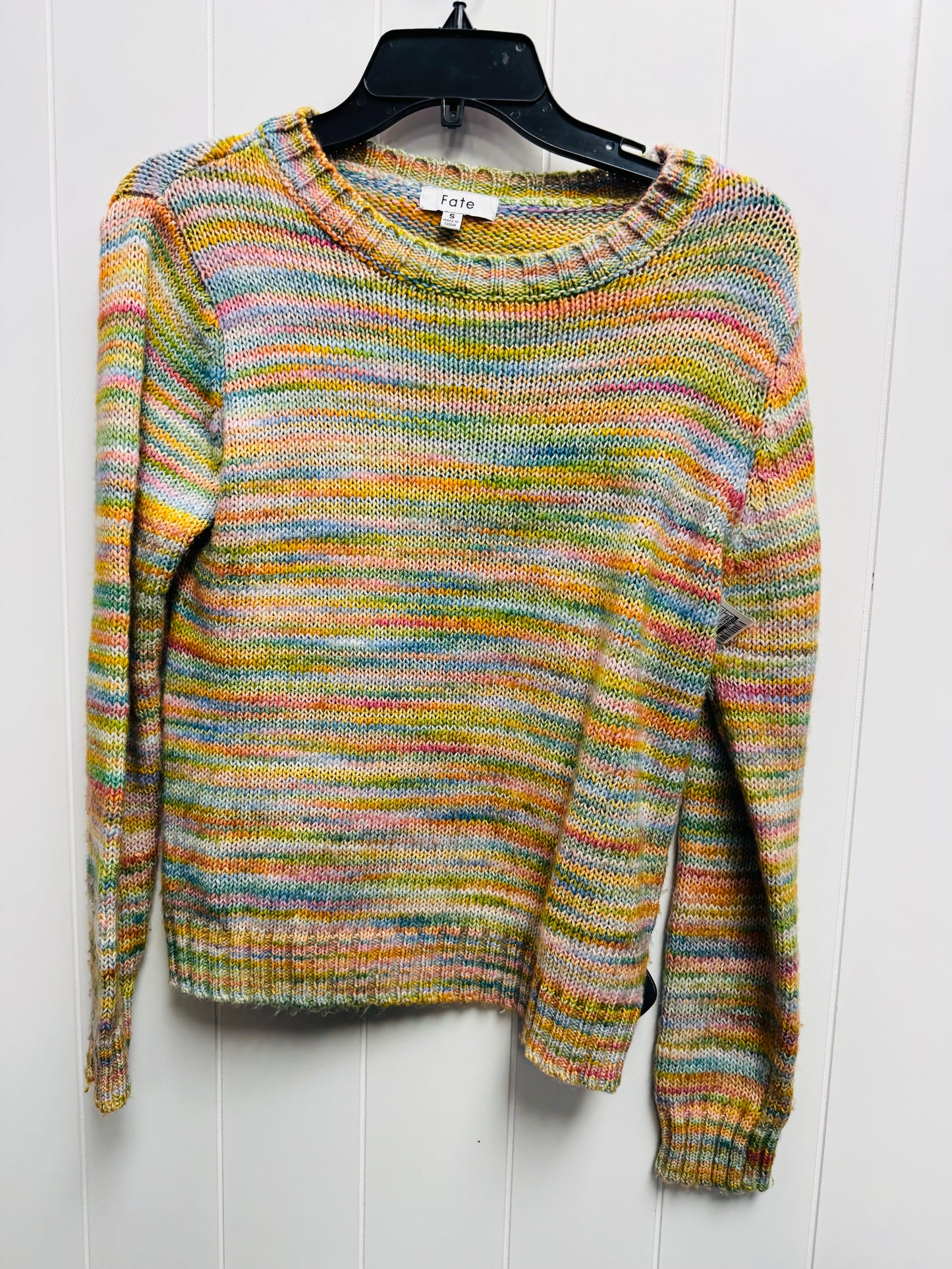 Sweater By Fate In Green & Orange, Size: S