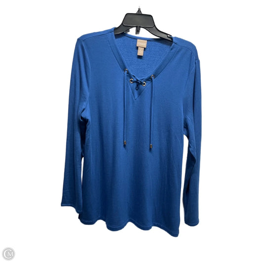 Top Long Sleeve By Chicos In Teal, Size: L