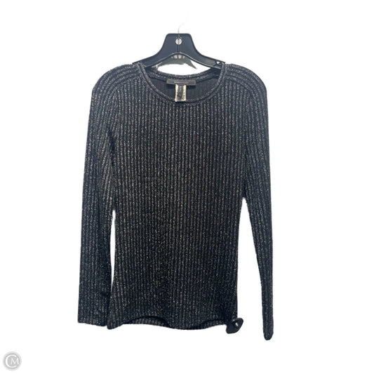 Top Long Sleeve By Bcbgmaxazria In Black & Silver, Size: Xs