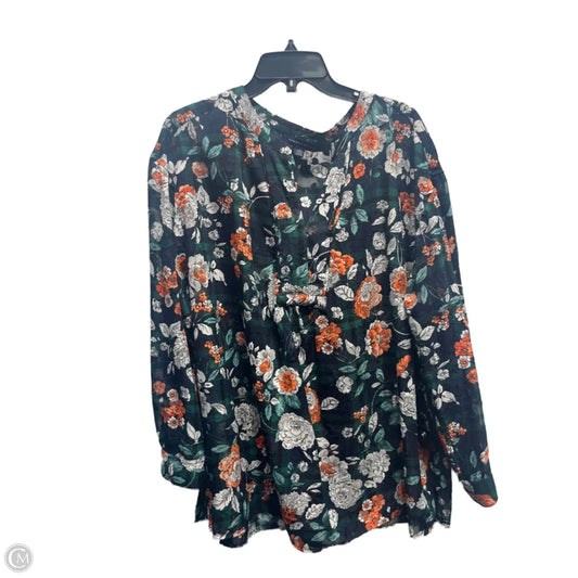 Top Long Sleeve By Tommy Hilfiger In Green & Orange, Size: Xl