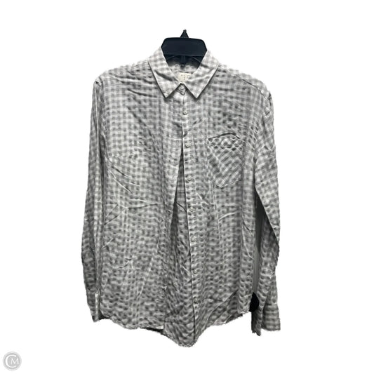 Top Long Sleeve By A New Day In Grey & White, Size: S