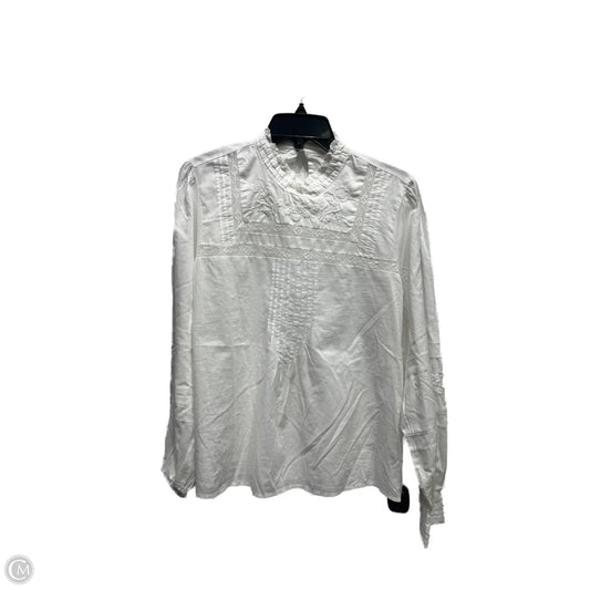 Top Long Sleeve By Gap In White, Size: L
