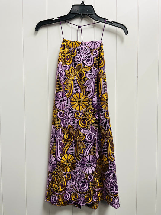 Dress Party Short By Anthropologie In Purple & Yellow, Size: 4