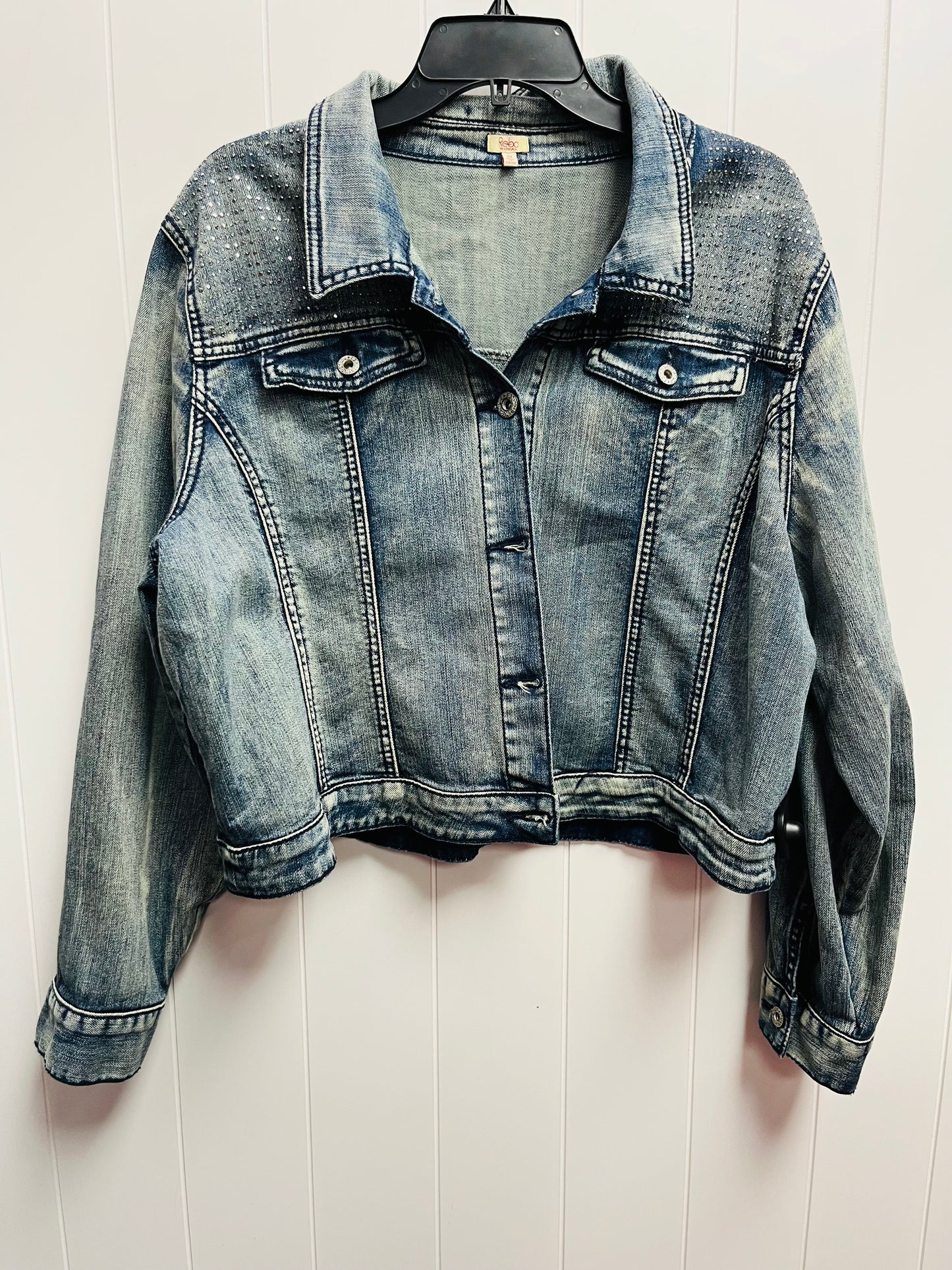 Jacket Denim By Reba In Blue Denim, Size: 3x