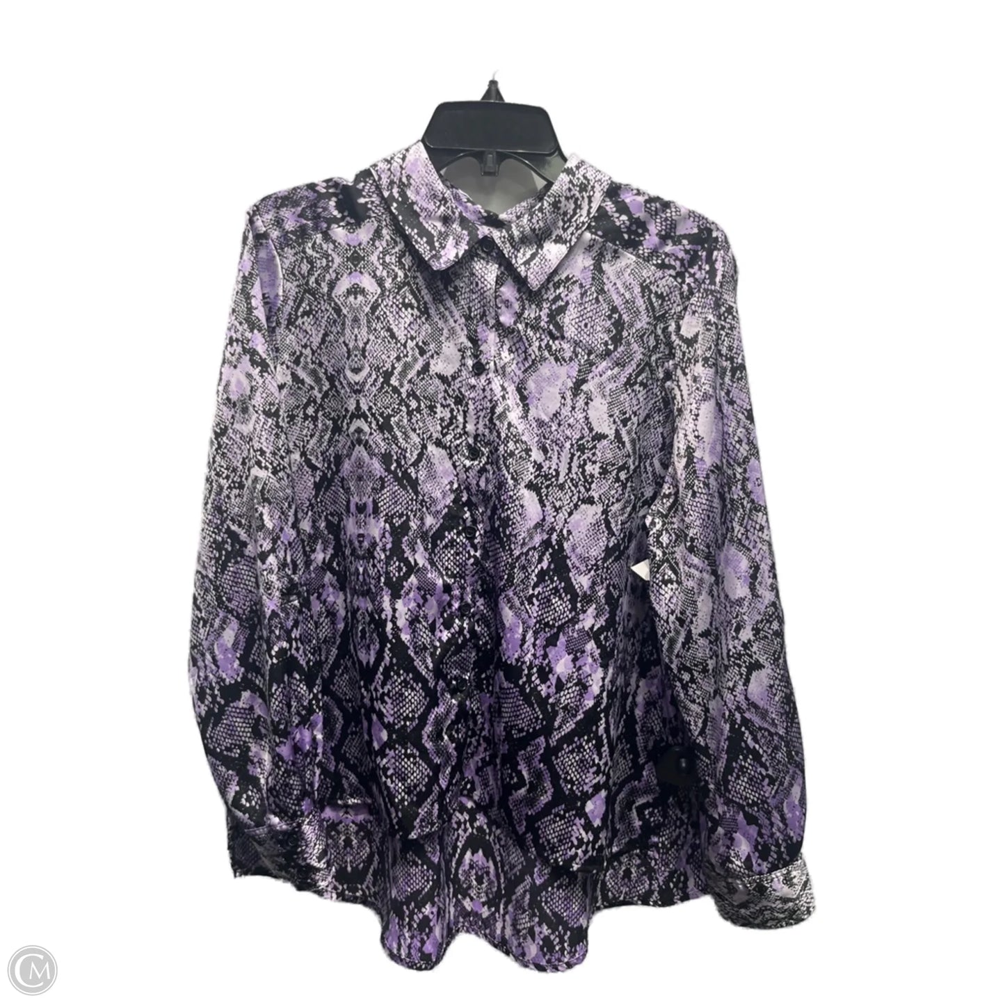 Top Long Sleeve By Inc In Purple, Size: L