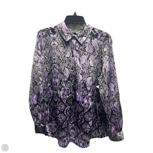 Top Long Sleeve By Inc In Purple, Size: L