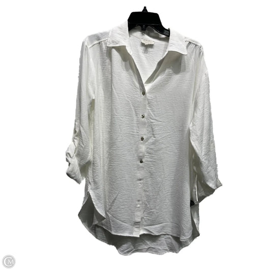 Top Long Sleeve By Chenault In White, Size: M