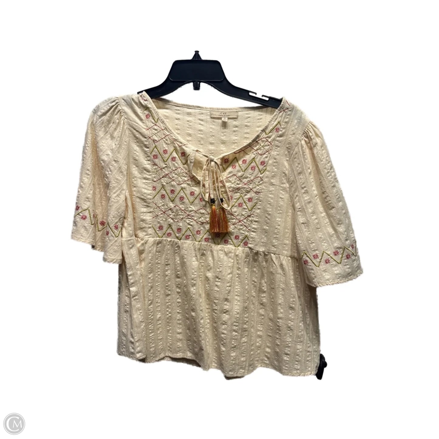 Top Short Sleeve By Chelsea And Violet In Brown, Size: M